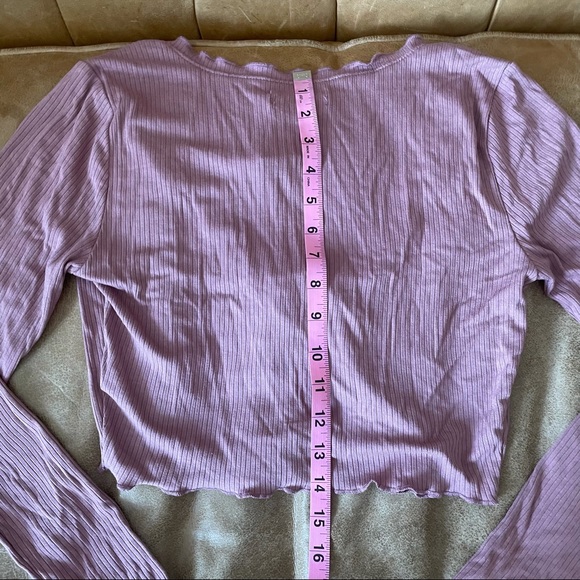 MAUVE TIE CROPPED CARDIGAN STYLED TOP - Picture 11 of 13